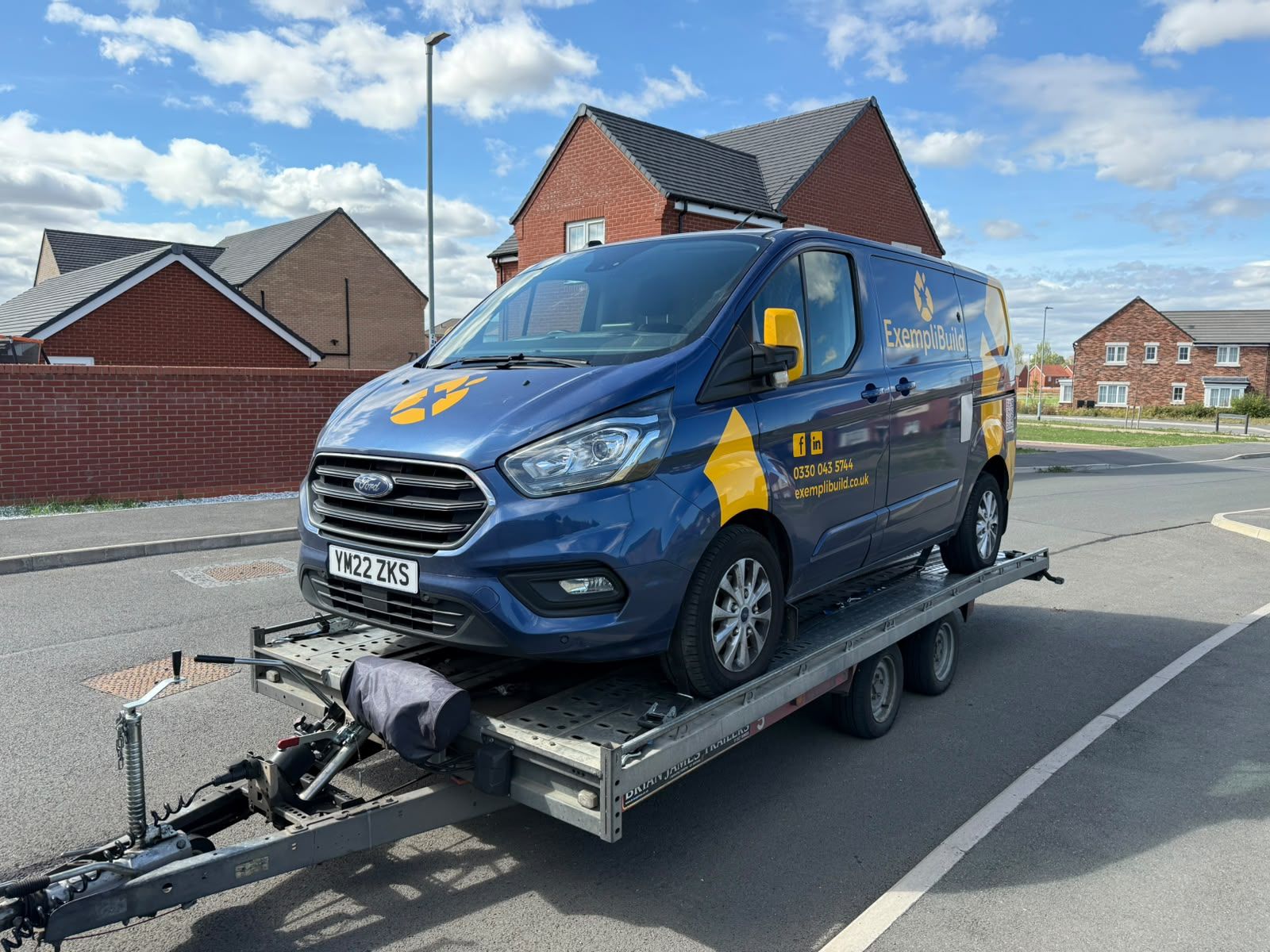 Ford Transit Custom van secured on the SV Transport car transporter trailer